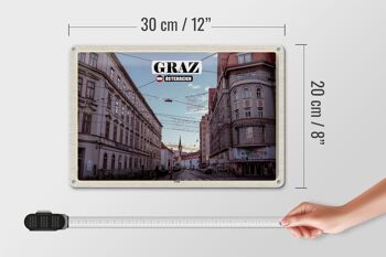 Panneau en étain voyage Graz Autriche Lend city 30x20cm 4