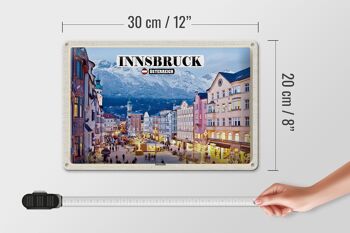 Plaque en tôle Voyage Innsbruck Autriche Noël 30x20cm 4