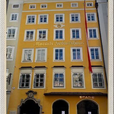 Cartel de chapa viaje Salzburgo lugar de nacimiento de Mozart 20x30cm