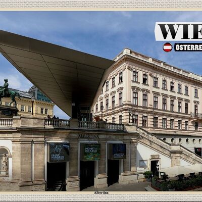 Cartel de chapa viaje Viena Austria Albertina 30x20cm