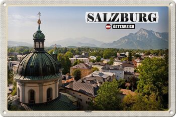 Panneau en étain voyage Salzbourg Nonntal Autriche 30x20cm 1