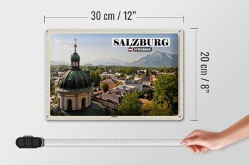 Panneau en étain voyage Salzbourg Nonntal Autriche 30x20cm 4