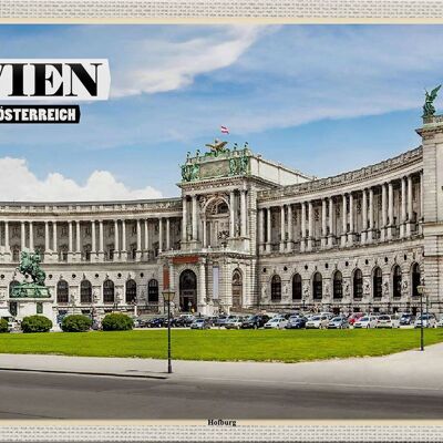 Targa in metallo da viaggio Vienna Austria architettura Hofburg 30x20 cm