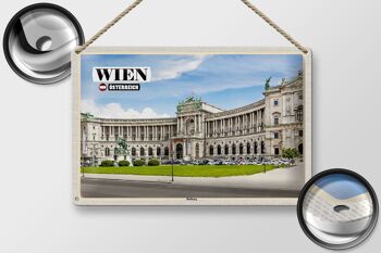 Panneau en étain voyage Vienne Autriche architecture Hofburg 30x20cm 2