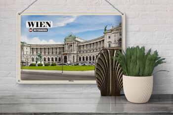 Panneau en étain voyage Vienne Autriche architecture Hofburg 30x20cm 3