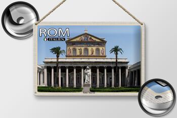 Signe en étain voyage Rome italie basilique Saint Paul 30x20cm 2