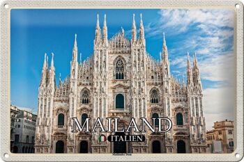 Signe en étain voyage italie Milan cathédrale de Milan 30x20cm 1