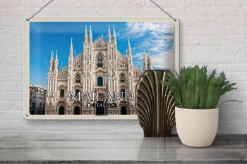 Signe en étain voyage italie Milan cathédrale de Milan 30x20cm 3