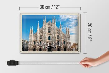 Signe en étain voyage italie Milan cathédrale de Milan 30x20cm 4