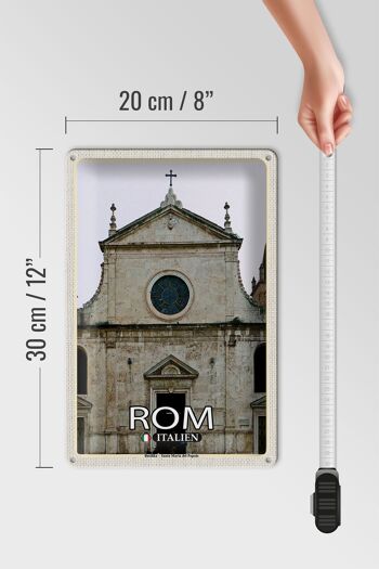Signe en étain voyage Rome italie basilique Santa Maria 20x30cm 4