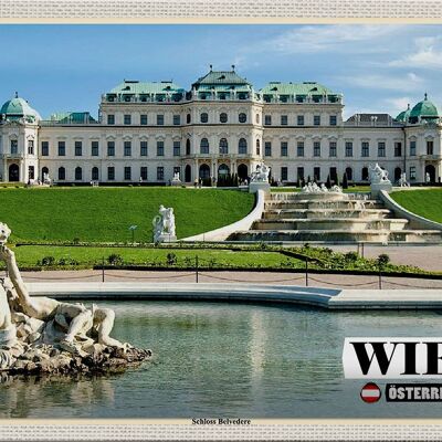 Cartel de chapa viaje Viena Austria Palacio Belvedere 30x20cm