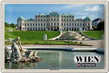 Plaque en tôle voyage Vienne Autriche Palais du Belvédère 30x20cm 1