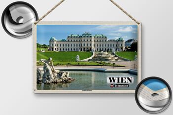 Plaque en tôle voyage Vienne Autriche Palais du Belvédère 30x20cm 2