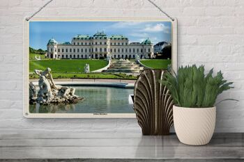 Plaque en tôle voyage Vienne Autriche Palais du Belvédère 30x20cm 3