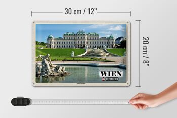 Plaque en tôle voyage Vienne Autriche Palais du Belvédère 30x20cm 4