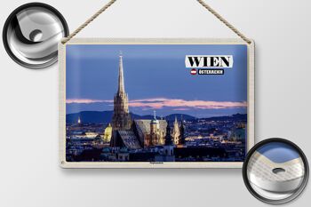 Panneau en étain voyage Vienne Autriche Cathédrale Saint-Étienne 30x20cm 2
