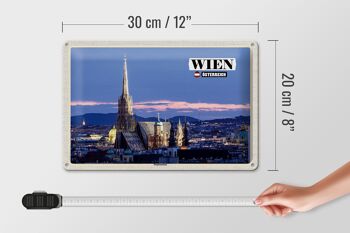 Panneau en étain voyage Vienne Autriche Cathédrale Saint-Étienne 30x20cm 4