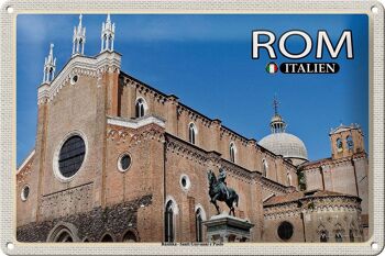 Plaque en tôle voyage Basilique de Rome Santi Giovanni e Paolo 30x20cm 1