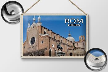 Plaque en tôle voyage Basilique de Rome Santi Giovanni e Paolo 30x20cm 2