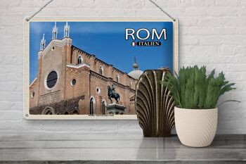 Plaque en tôle voyage Basilique de Rome Santi Giovanni e Paolo 30x20cm 3