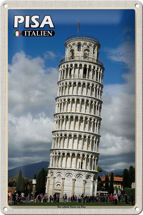 Blechschild Reise Pisa Schiefer Turm Italien 20x30cm