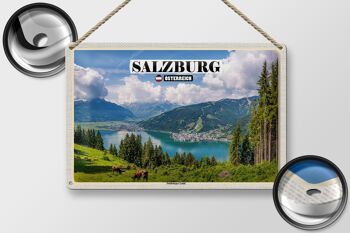 Signe en étain voyage autriche Salzbourg Land Nature 30x20cm 2