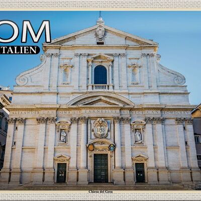 Cartel de chapa viaje Roma Italia Chiesa del Gesu 30x20cm