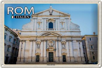 Signe en étain voyage Rome Italie Chiesa del Gesu 30x20cm 1