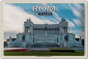 Plaque en étain voyage Rome Monumento Vittorio Emanuele II 30x20cm 1
