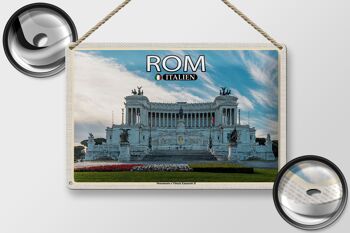 Plaque en étain voyage Rome Monumento Vittorio Emanuele II 30x20cm 2