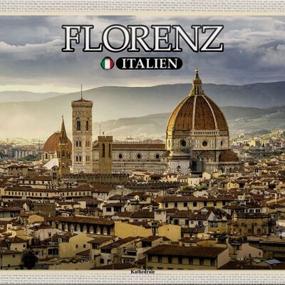 Cartel de chapa de viaje Florencia Italia Catedral Arquitectura 30x20cm