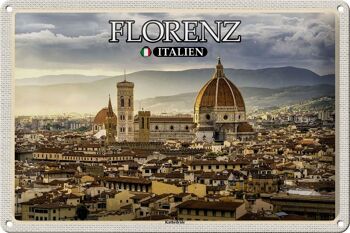 Signe en étain de voyage, Florence, italie, Architecture de la cathédrale, 30x20cm 1