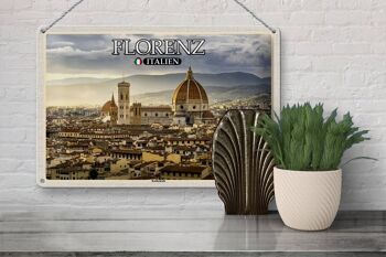 Signe en étain de voyage, Florence, italie, Architecture de la cathédrale, 30x20cm 3