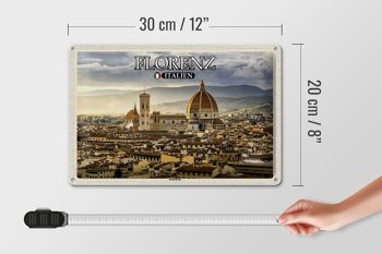 Signe en étain de voyage, Florence, italie, Architecture de la cathédrale, 30x20cm 4