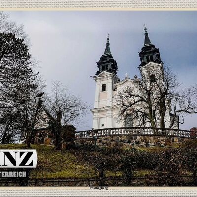 Cartel de chapa viaje Linz Austria Pöstlingberg 30x20cm