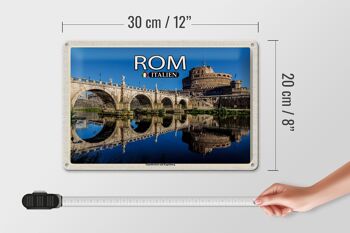 Signe en étain voyage Rome italie pont des anges Castel Sant'Angelo 30x20cm 4