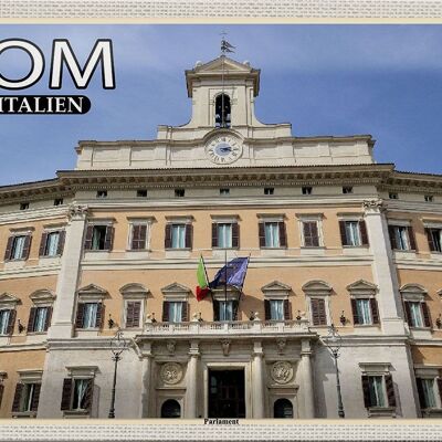 Cartel de chapa de viaje Roma Italia arquitectura del Parlamento 30x20cm