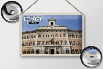 Signe en étain voyage Rome italie, Architecture du parlement 30x20cm 2