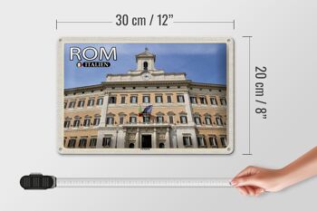 Signe en étain voyage Rome italie, Architecture du parlement 30x20cm 4