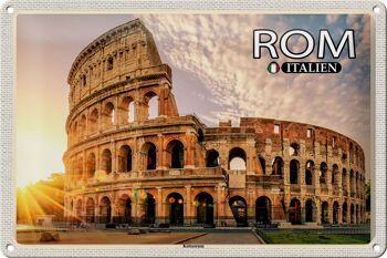 Signe en étain voyage Rome italie Colisée Architecture 30x20cm 1