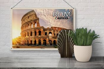 Signe en étain voyage Rome italie Colisée Architecture 30x20cm 3