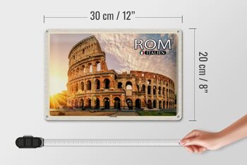 Signe en étain voyage Rome italie Colisée Architecture 30x20cm 4