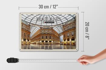 Plaque en tôle voyage Milan Galleria Vittorio Emanuele 30x20cm 4