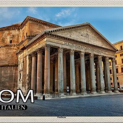 Targa in metallo Viaggio Roma Italia Pantheon Architettura 30x20 cm