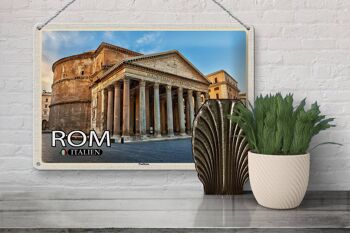Signe en étain voyage Rome italie Panthéon Architecture 30x20cm 3