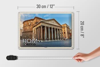 Signe en étain voyage Rome italie Panthéon Architecture 30x20cm 4