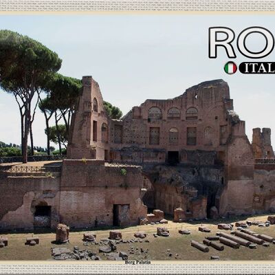 Cartel de chapa de viaje Roma Italia montaña arquitectura palatina 30x20cm