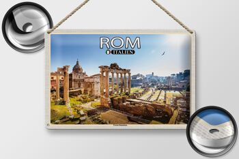 Signe en étain voyage Rome Italie Forum Romanum 30x20cm 2