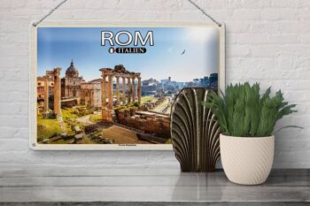 Signe en étain voyage Rome Italie Forum Romanum 30x20cm 3