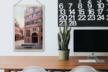 Plaque en tôle villes Brême Allemagne Bremerhaven 20x30cm 3